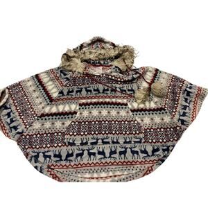 Secret Treasure Hooded poncho Gray Size Small